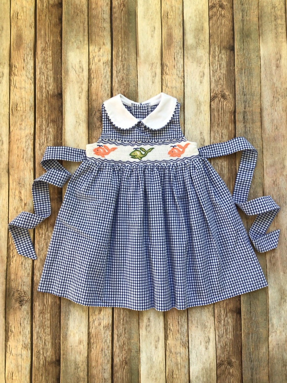 Luli & Me Whale Smocked Gingham Dress *READ*